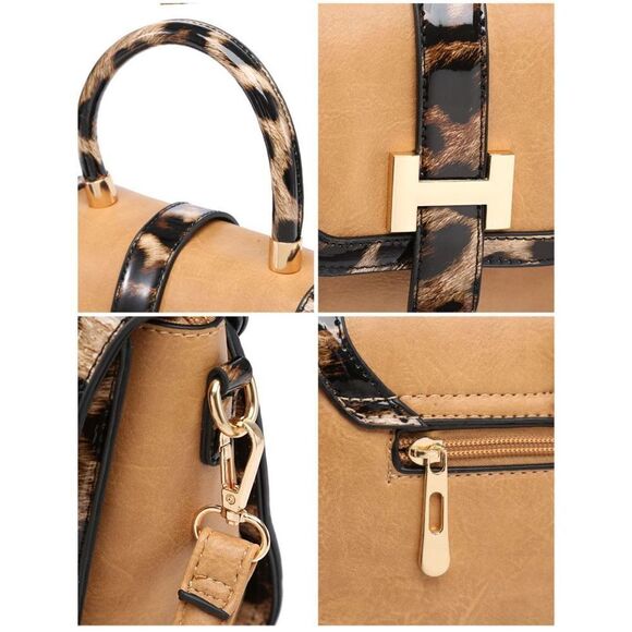 Gray Cheetah detail crossbody Bag - Picture 2 of 6